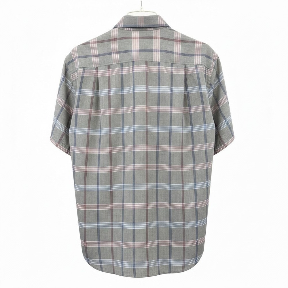 Sovereign Mens 3XLT Grey Plaid Short Sleeve Button Down Shirt Made USA Vintage - Picture 2 of 4